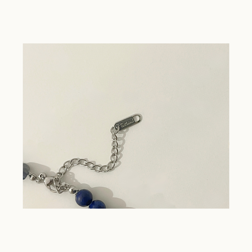 Collier Midnight -Perles, pierres naturels et acier inoxydable