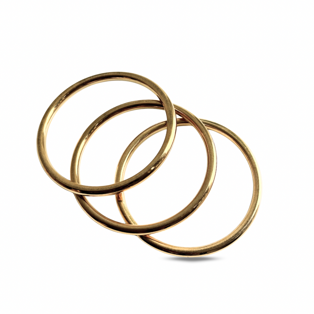 Lot de 3 Joncs “Golden Flow” — Acier Inoxydable Doré