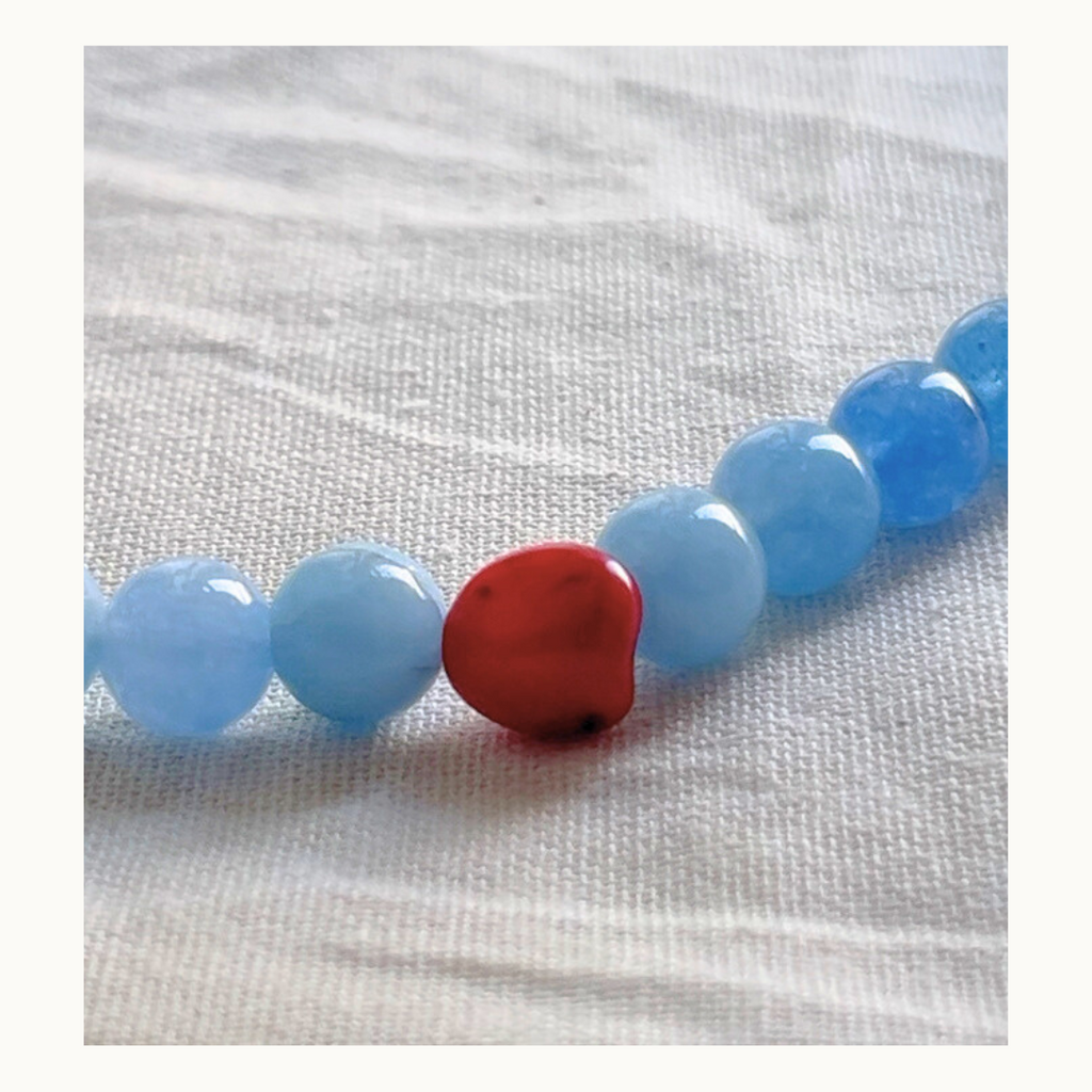 Collier Zénith en acier inoxydable et pierres naturels