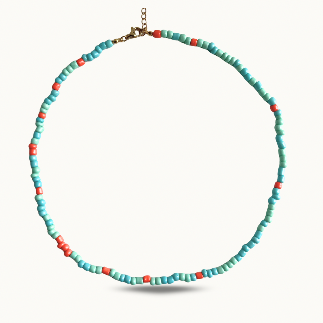 Collier “Lagoon Vibes” — Perles Turquoise et Corail
