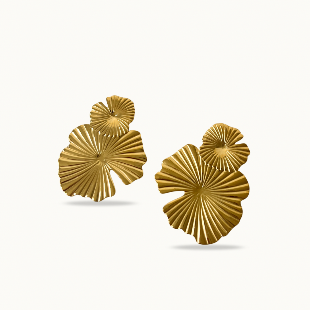 Boucles d’oreilles PALM SHINE  acier inoxydable doré -