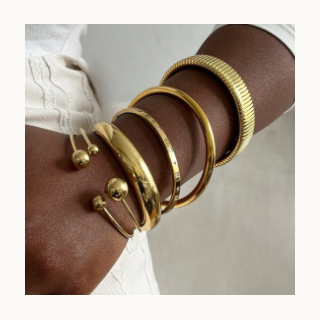 Bracelet “Galaxie Dorée” en acier inoxydable
