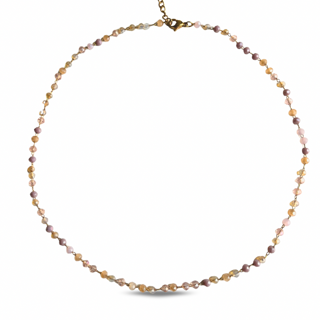 Collier “Moonlight Glow” — Perles Nacrées & Reflets Champagne