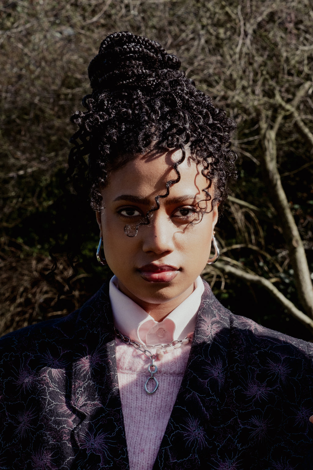 Collier ROSE DUST – Rhodonite brute &amp; Acier Inoxydabled