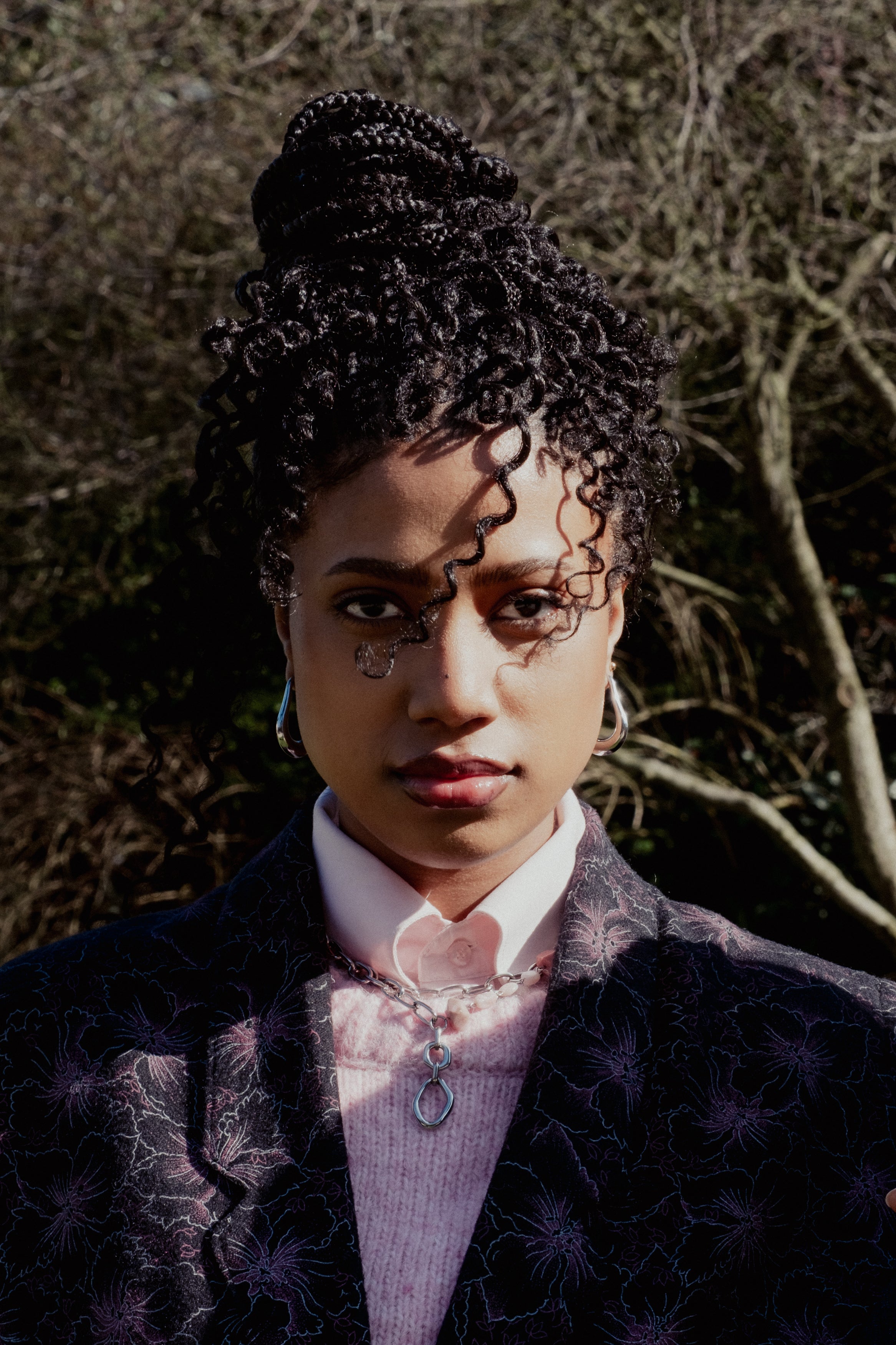 Collier ROSE DUST – Rhodonite brute &amp; Acier Inoxydabled