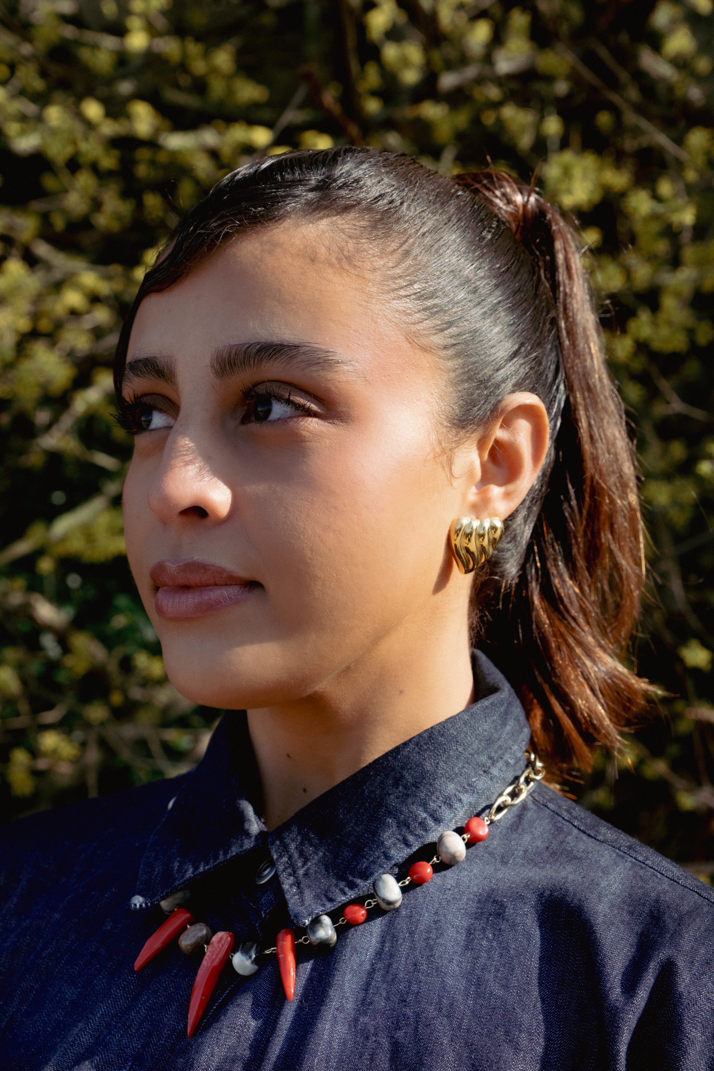Collier “Red Energy” – Corail Rouge, Jaspe Picasso & Acier inoxydable Doré
