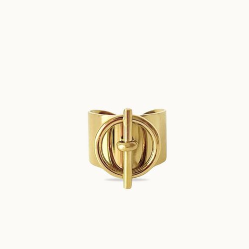 Bague anneau acier inoxydable large avec fermoir - Toggle Bold