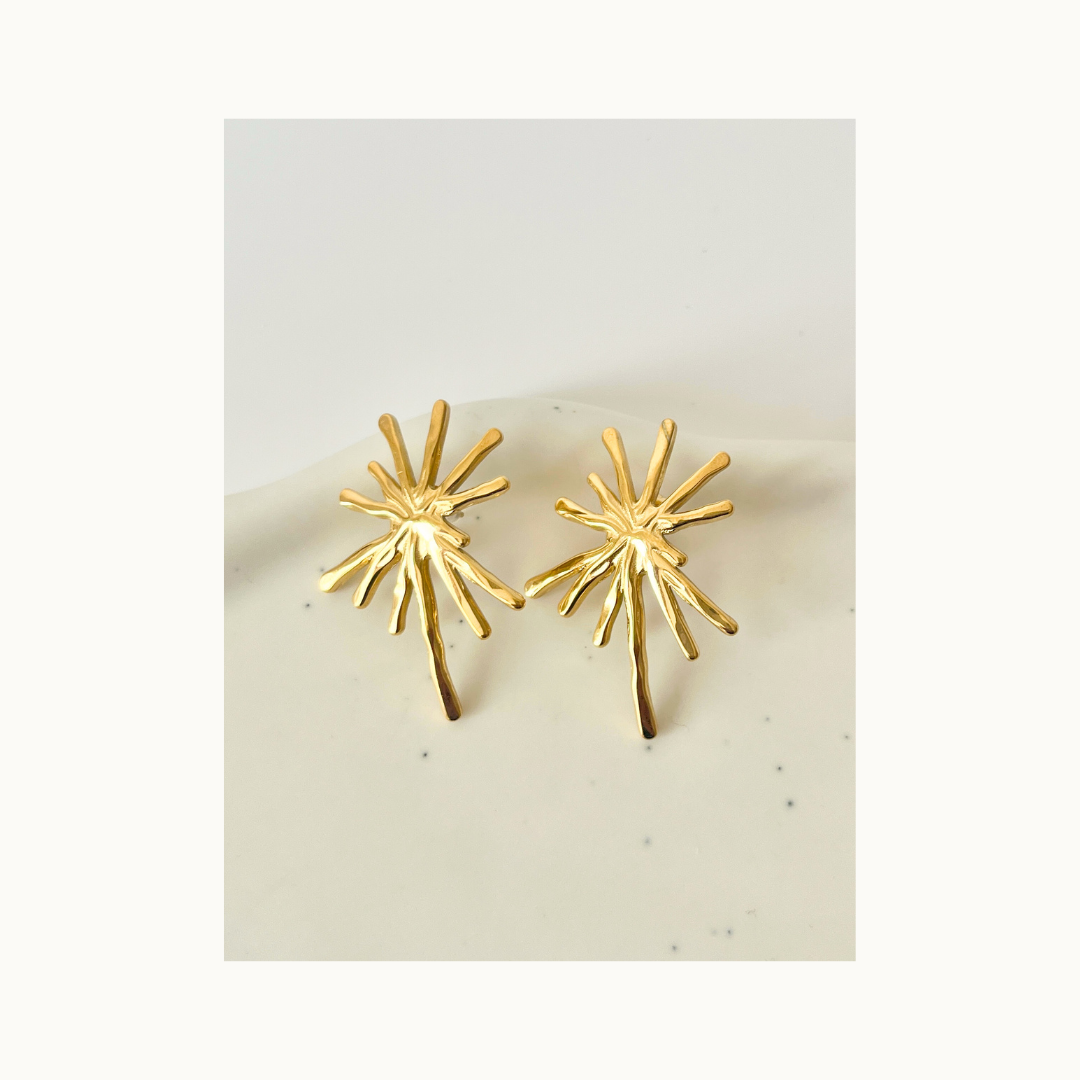 Boucles d’oreilles acier inoxydable éclat solaire - Radiance Gold