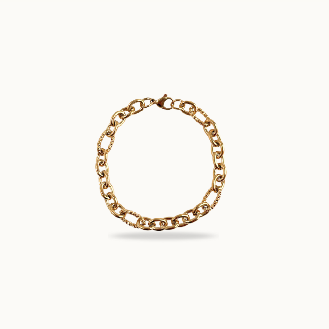 Bracelet chaîne doré en acier inoxydable - Hybrid Gold