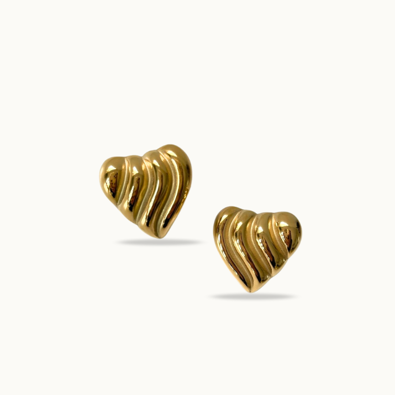 Boucles d’oreilles cœur texturé - Heart Flow